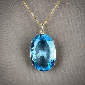 GARGANTILLA TOPACIO SWISS OVAL 83,2 ct.<br> ORO 9K