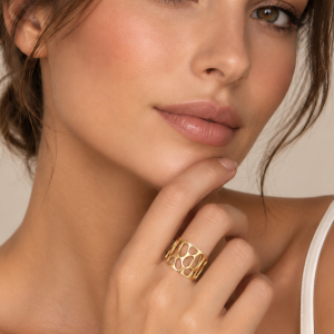 anillo solar oro con modelo