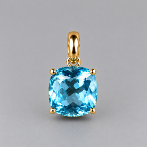 Colgante de oro y gema azul