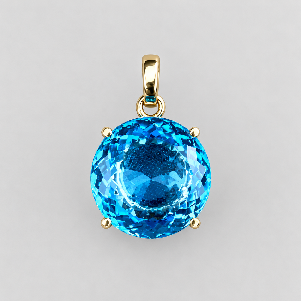 Colgante de topacio azul facetado
