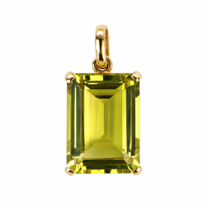 Colgante dorado con gema verde esmeralda