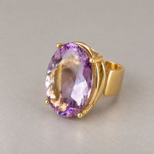 anillo origen amatista rosa